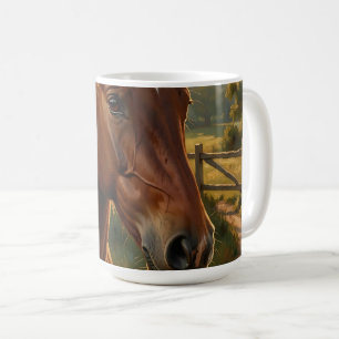 Chestnut Horse Golden Hour Barn Coffee Mug