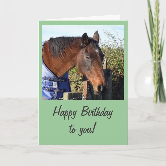 Chestnut Horse 'Happy Birthday' Card (Front)