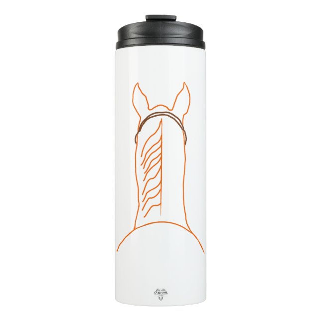 Chestnut Horse Line Art Thermal Tumbler (Front)
