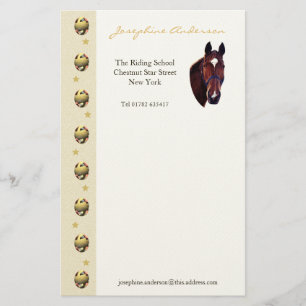 Chestnut Horse Portrait with White Star Stationery