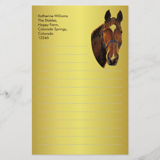 Chestnut Horse Stationery (Front)