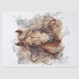 Chestnut Horse Watercolor Decoupage Tissue Paper