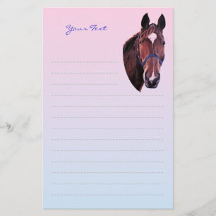Chestnut Horse with White Star Art Writing Paper