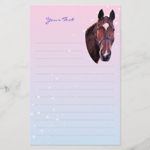 Chestnut Horse with White Star Writing Paper