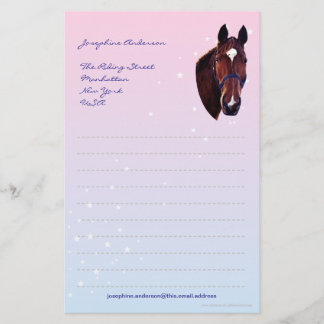 Chestnut Horse with White Star Writing Paper