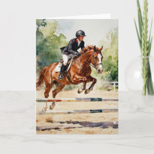 Chestnut Jumper Thoroughbred Study B Card