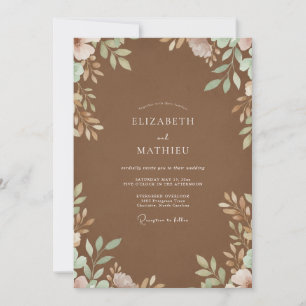 Chestnut Leafy Wedding Invitation