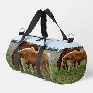 Chestnut Mare And Palomino Foal, Duffle Bag