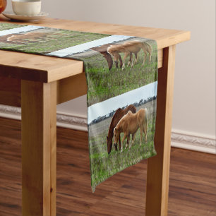 Chestnut Mare And Palomino Foal, Short Table Runner