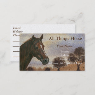 chestnut mare horse art equestrian farrier equine business card