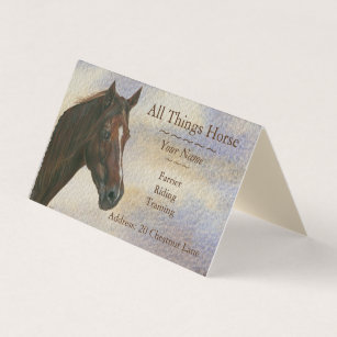 chestnut mare horse art equestrian farrier equine  business card