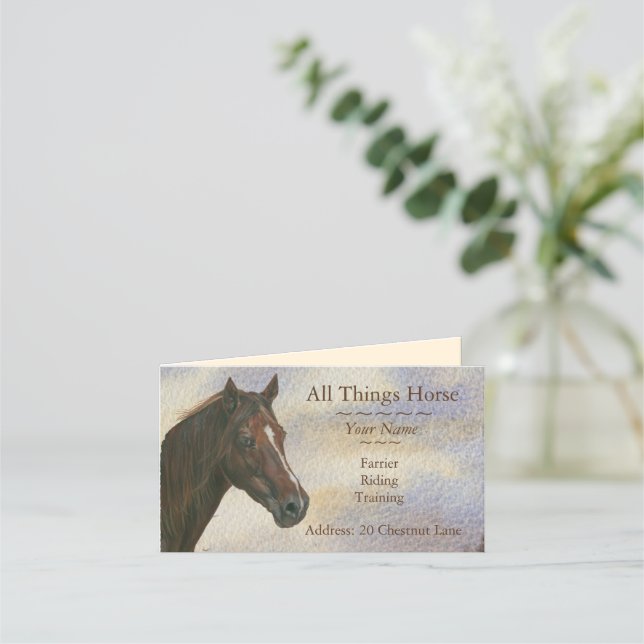 chestnut mare horse art equestrian farrier equine  loyalty card (Front)