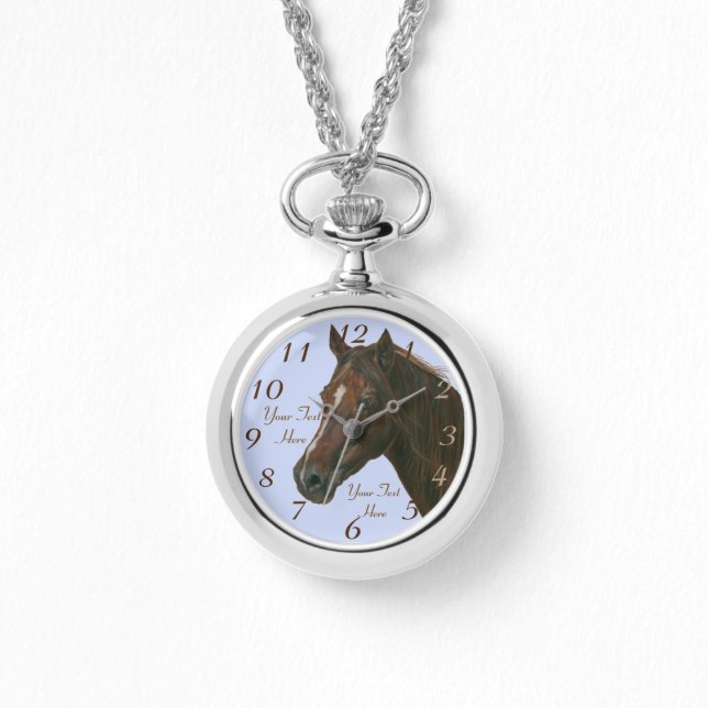 Chestnut mare horse portrait equine  watch (Front)