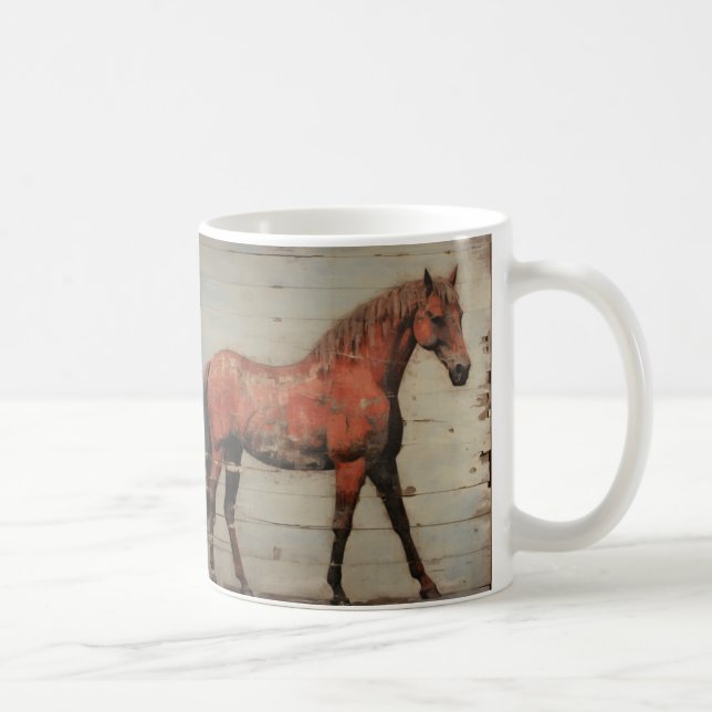 Chestnut mare, rustic, farmhouse vibe, shabby chic coffee mug (Right)