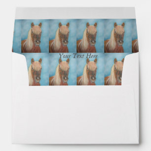 chestnut mare with blonde mane equine art horse envelopes