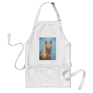 chestnut mare with blonde mane equine art horse standard apron