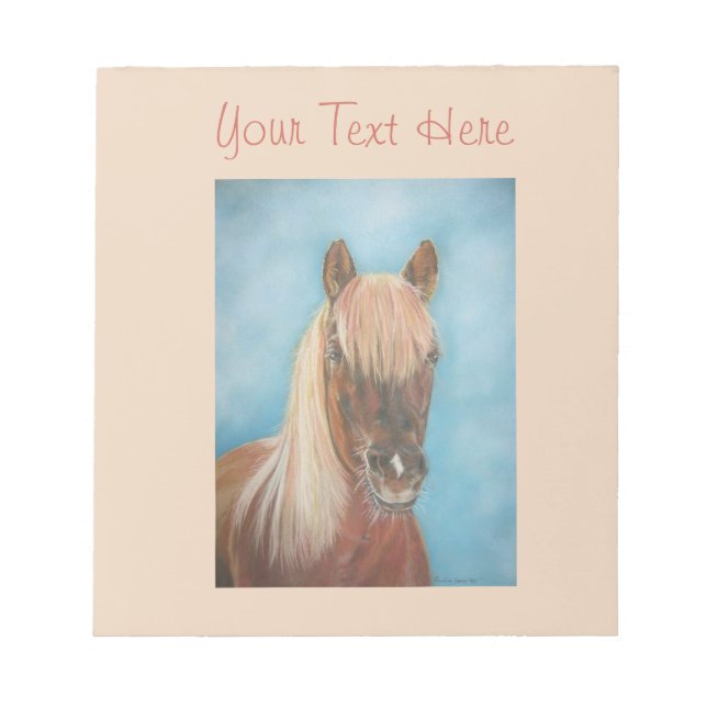 chestnut mare with blonde mane equine brown horse notepad (Front)