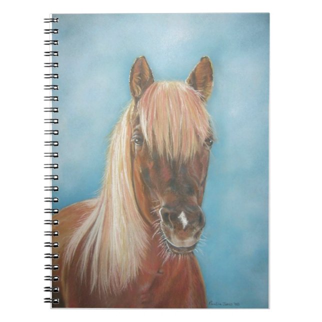 chestnut mare with blonde mane equine horse notebook (Front)