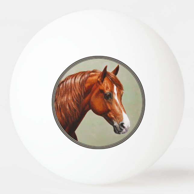 Chestnut Morgan Horse Ping Pong Ball (Front)