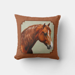 Chestnut Morgan Horse Rusty Red Cushion