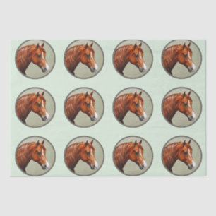 Chestnut Morgan Horse Sage Green Tissue Paper