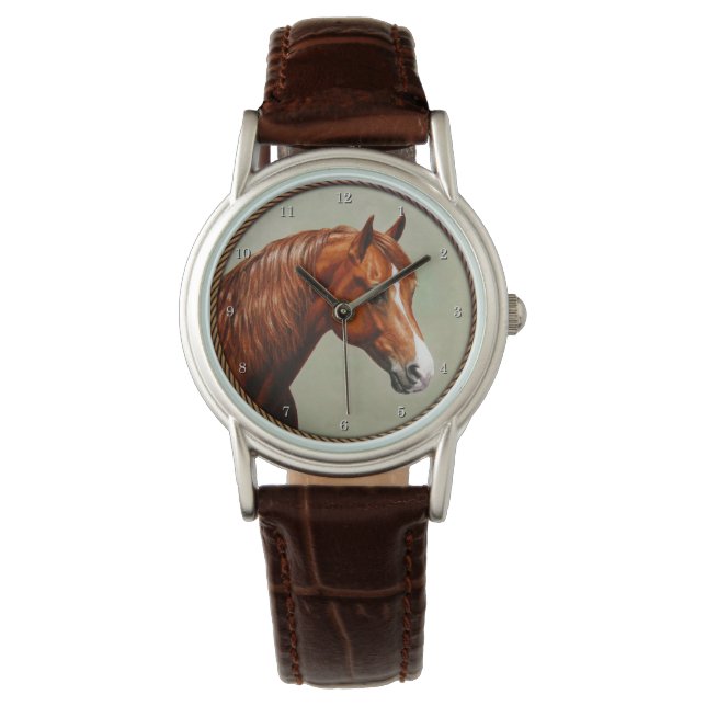 Chestnut Morgan Horse Watch (Front)