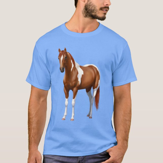 Chestnut Pinto Sorrel Paint Horse Stallion T-Shirt (Front)