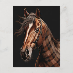 Chestnut Plaid Horse Postcard