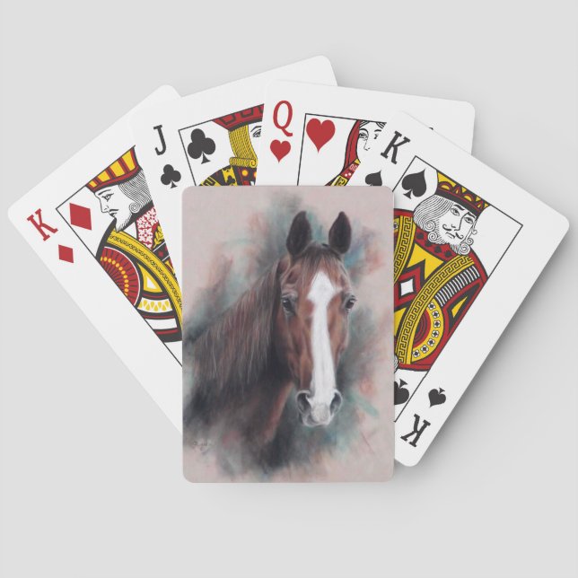 Chestnut Quarter Horse head Playing Cards (Back)