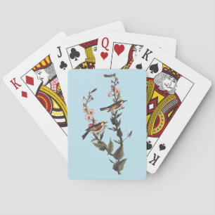 Chestnut-Sided Warbler Audubon Bird on Wildflower Playing Cards
