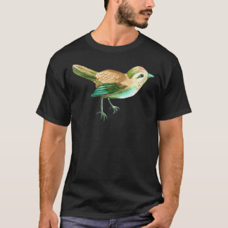 Chestnut Songbird Floral On Sage Green  T-Shirt