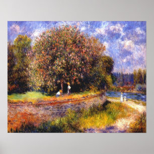 Chestnut Tree Blooming, by Pierre Auguste Renoir Poster