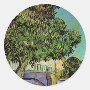 Chestnut Tree in Blossom by Vincent van Gogh Classic Round Sticker