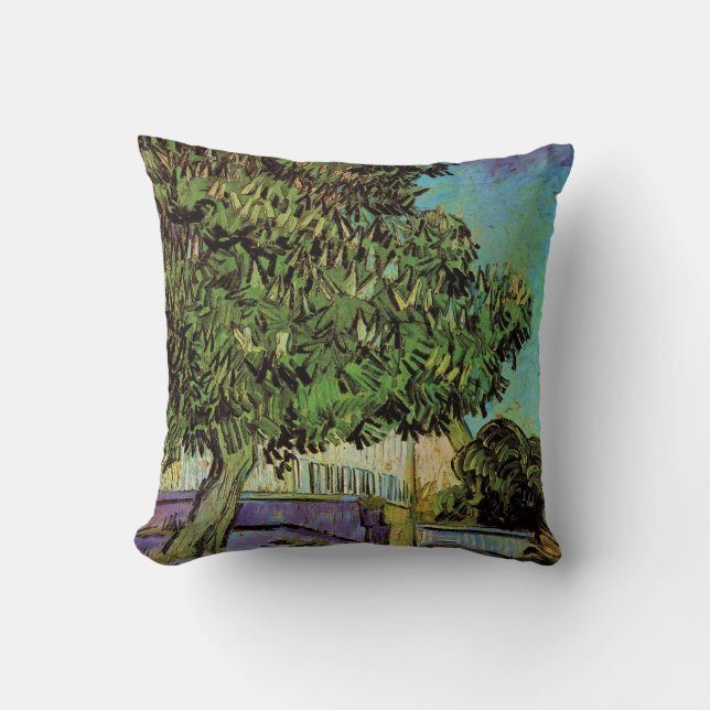 Chestnut Tree in Blossom by Vincent van Gogh Cushion (Front)