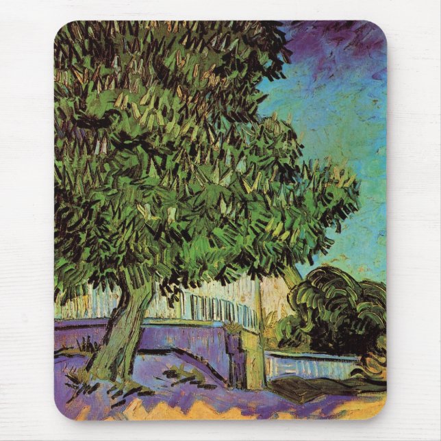 Chestnut Tree in Blossom by Vincent van Gogh Mouse Mat (Front)