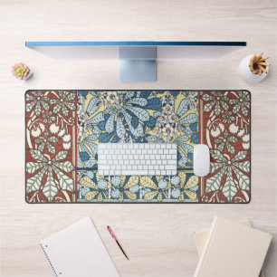 Chestnut Tree,Leaves,Botanical Art Nouveau Desk Mat