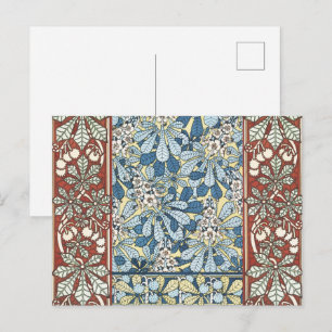 Chestnut Tree,Leaves,Botanical Art Nouveau Postcard