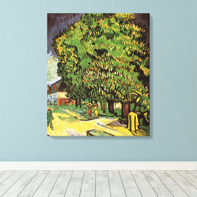 Chestnut Trees in Blossom by Vincent van Gogh Canvas Print (Insitu(Wood Floor))