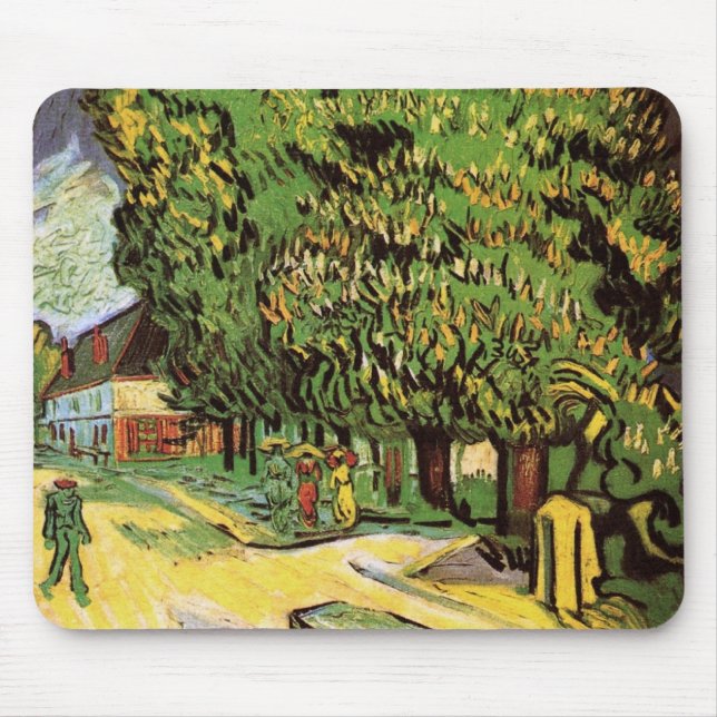 Chestnut Trees in Blossom by Vincent van Gogh Mouse Mat (Front)