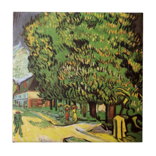 Chestnut Trees in Blossom by Vincent van Gogh Tile