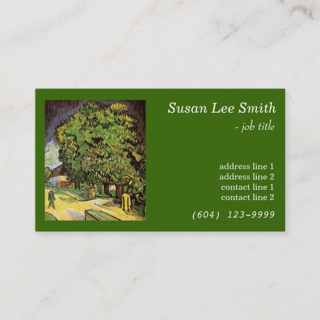 Chestnut Tress in Blossom, Vincent van Gogh. Business Card (Front)