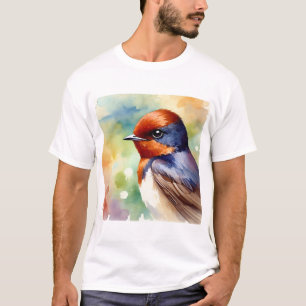 Chestnutheaded Swallow 020924AREF149 - Watercolor T-Shirt