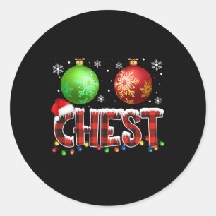 Chestnuts Fun Matching Couples Christmas Lights Nu Classic Round Sticker