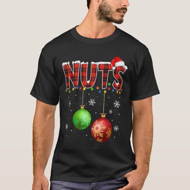 Chestnuts Fun Matching Couples Christmas Lights Nu T-Shirt (Front)