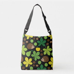 Chestnuts & Hedgehog Seamless Pattern Crossbody Bag