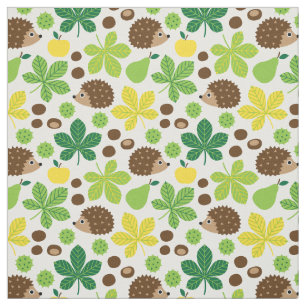 Chestnuts & Hedgehog Seamless Pattern Fabric