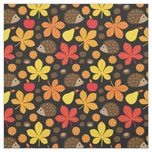 Chestnuts & Hedgehog Seamless Pattern Fabric