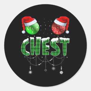 Chestnuts Matching Family Fun Chest Nuts Christmas Classic Round Sticker