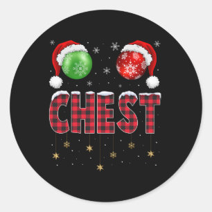 Chestnuts Matching Family Fun Chest Nuts Christmas Classic Round Sticker