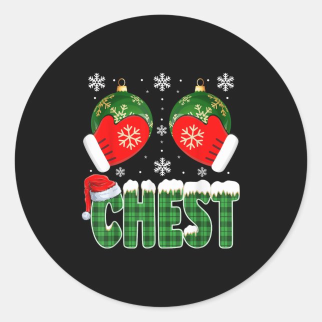 Chestnuts Matching Family Funny Chest Nuts Christm Classic Round Sticker (Front)